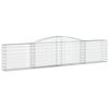vidaXL Gabione mit Hochbogen 400x30x80/100 cm Verzinktes Eisen