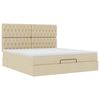 vidaXL Ottoman-Bett mit Matratze & LEDs Creme 180x200 cm Stoff