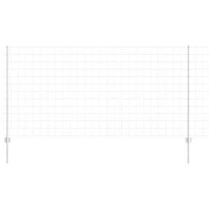 vidaXL Zaun mit Pfosten Silber