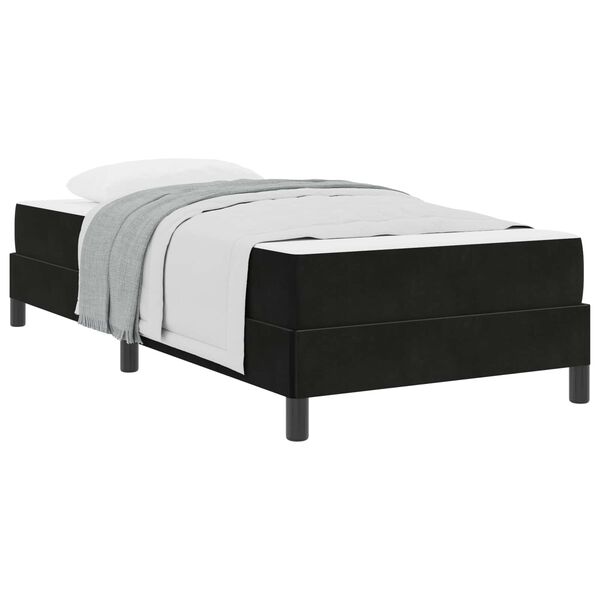 vidaXL Boxspringbett mit Matratze Schwarz 80 x 210 cm Stoff