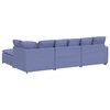 vidaXL Modulares Sofa mit Fu&szlig;hocker Kissen Stoff Jeansblau