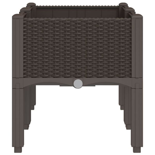 vidaXL Pflanzkasten mit Beinen Braun 80x40x42 cm PP