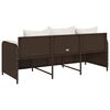vidaXL Gartensofa mit Kissen 3-Sitzer Braun Poly Rattan