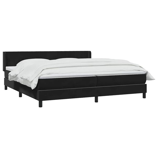 vidaXL Boxspringbett mit Matratze Schwarz 200x210 cm Samt
