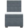 vidaXL Boxspringbett mit Matratze Dunkelgrau 100x200 cm Samt