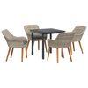 vidaXL Garten Essgruppe 5 stk. Hellgrau Poly-Rattan