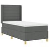 vidaXL Boxspringbett mit Matratze mit Kopfteil Grau 90 x 190 cm Stoff