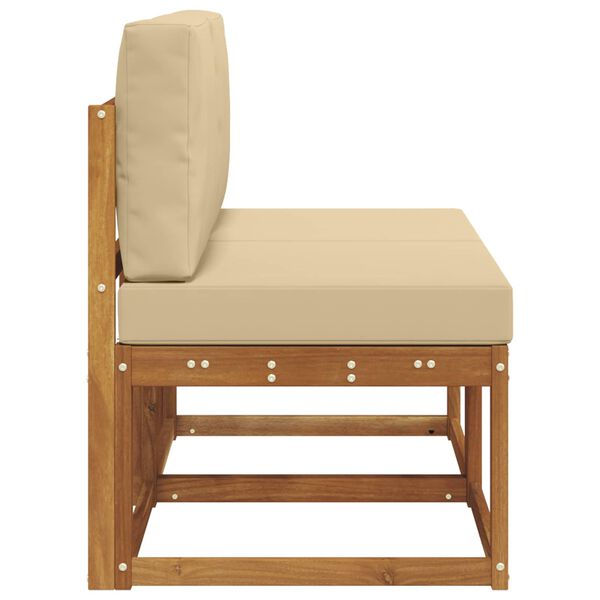 vidaXL 2 St&uuml;ck Outdoor Mittelsofa Massivholz Akazie Natur