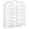 vidaXL Gabione mit Hochbogen 150x50x160/180 cm Verzinktes Eisen