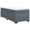 vidaXL Boxspringbett mit Matratze Dunkelgrau 80x200 cm Samt