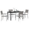 vidaXL Garten Essgruppe mit Kissen 5 pcs Grau Poly-Rattan