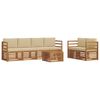 vidaXL Outdoor-Sofagarnitur 7 pcs Natur und Beige Massivholz Akazie