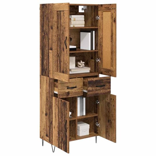 vidaXL Highboard Altholz 69,5 x 34 x 180 cm Holzwerkstoff