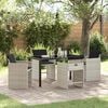 vidaXL Garten Essgruppe mit Kissen 5 pcs Hellgrau Poly-Rattan