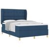 vidaXL Boxspringbett mit Matratze Dunkelgrau 90x190 cm Blau Stoff