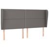 vidaXL Kopfteil mit Ohren Grau 183x23x118/128 cm Kunstleder