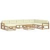 vidaXL Outdoor-Sofagarnitur 9 Stk. Wei&szlig; und Creme