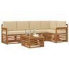 vidaXL Sofagarnituren 6 pcs Natur und Beige Massivholz Akazie