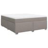 vidaXL Boxspringbett mit Matratze Taupe 180x200 cm Stoff