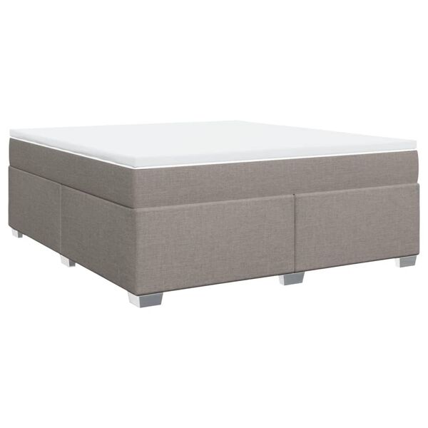 vidaXL Boxspringbett mit Matratze Taupe 180x200 cm Stoff