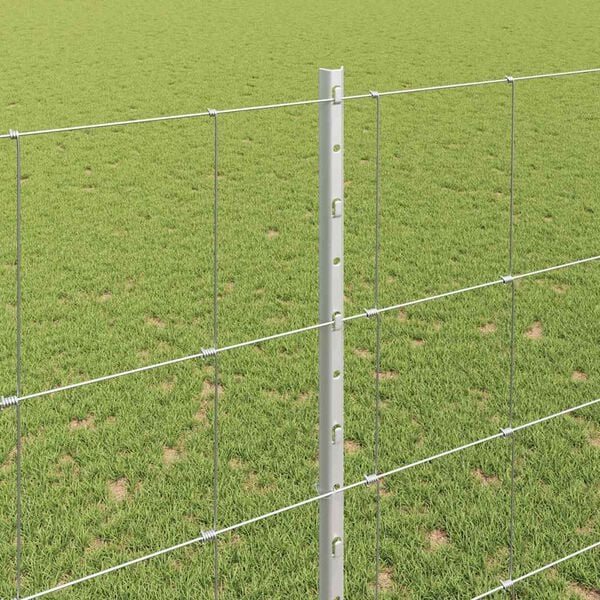 vidaXL Zaun mit Pfosten Silber 1,5 x 25 m Stahl