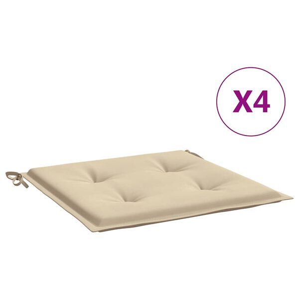 vidaXL Gartenstuhl-Kissen 4 Stk. Beige 50x50x4 cm Oxford-Gewebe