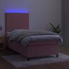 vidaXL Boxspringbett mit Matratze & LED Rosa 80x200 cm Samt