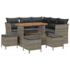 vidaXL Gartensofa-set 9 Stk. 5-Sitzanzahl Grau Poly-Rattan