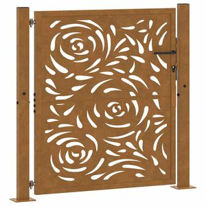 vidaXL Gartentor 100x100 cm Verwitterungsstahl Flammendesign