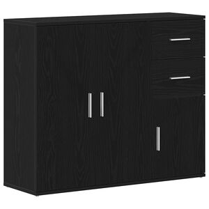 vidaXL Sideboard Schwarze Eiche 91 x 29,5 x 75 cm Holzwerkstoff
