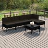 vidaXL 6-tlg. Garten-Lounge-Set mit Auflagen Poly Rattan Schwarz
