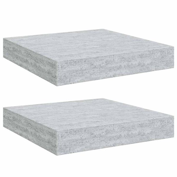 vidaXL Schweberegale 2 Stk. Betongrau 23x23,5x3,8 cm MDF