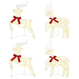 vidaXL Weihnachtsrentier 4 stk. 80 LEDs Warmes Wei&szlig; 43 x 19 x 65 cm