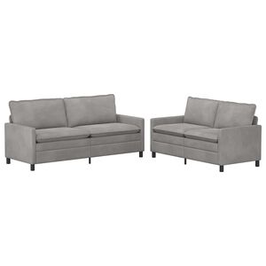 vidaXL Sofa Set 2 stk. Hellgrau Samt