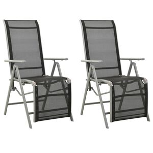 vidaXL Garten-Liegest&uuml;hle 2 Stk. Textilene und Aluminium Silbern