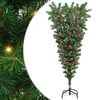 vidaXL Umgedrehter Kunst Weihnachtsbaum mit Kugelset Gr&uuml;n 150 cm PVC