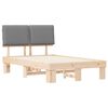 vidaXL Bettgestell mit gepolstertem Kopfteil Hellgrau 120 x 190 cm