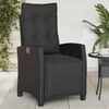 vidaXL Gartensessel mit Fu&szlig;teil 2 Stk. Verstellbar Schwarz Poly Rattan