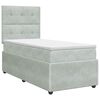 vidaXL Boxspringbett mit Matratze Hellgrau 90 x 200 cm Samt