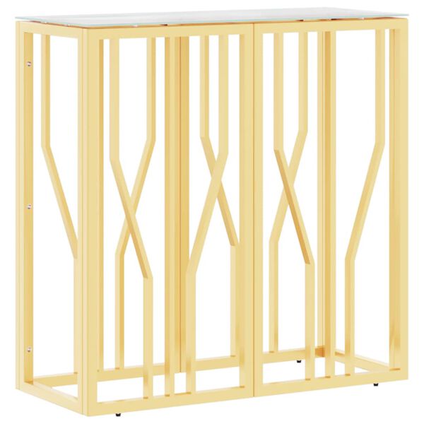 vidaXL Konsolentisch Golden 70x30x70 cm Edelstahl und Glas