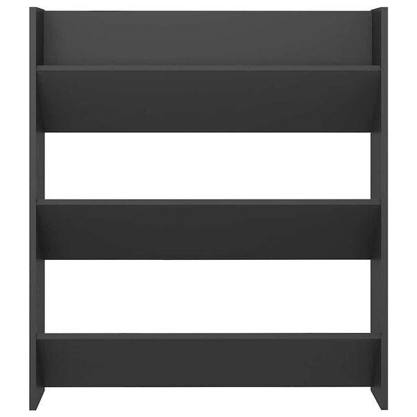 vidaXL Wand-Schuhschrank Grau 80x18x90 cm Holzwerkstoff