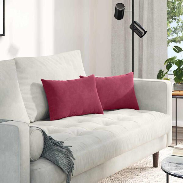 vidaXL Sofakissen 2 pcs Weinrot 50 x 30 cm Cordstoff