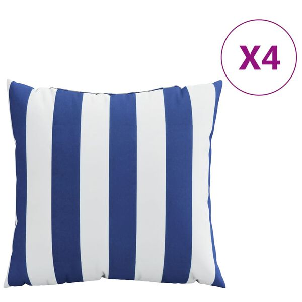 vidaXL Zierkissen 4 Stk. Blau und Weiß 40x40 cm Stoff