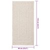vidaXL Teppich ZIZUR Creme 60x110 cm Jute-Optik Indoor und Outdoor