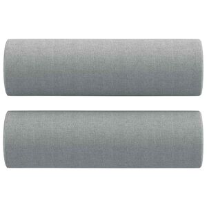 vidaXL Zierkissen 2 Stk. Hellgrau &Oslash;15x50 cm Stoff