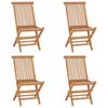 vidaXL Klappbare Gartenst&uuml;hle 4 Stk. Massivholz Teak