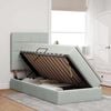vidaXL Bett mit Stauraum und LED mit LED Hellgrau 90 x 190 cm Samt