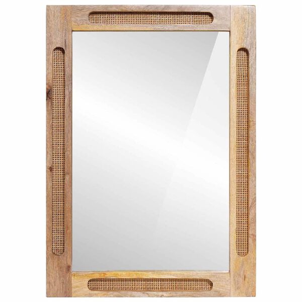 vidaXL Badezimmer Spiegel Braun 50 x 70 x 3 cm Massivholz Mango