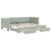 vidaXL Tagesbett Ausziehbar mit Schubladen Hellgrau 80x200 cm Samt