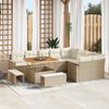 vidaXL Gartensofa-set mit Kissen 13 pcs Beige und Creme Poly-Rattan
